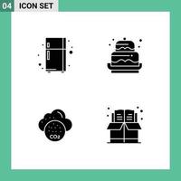 Group of Modern Solid Glyphs Set for electronic device pollustion birthday decoration industry Editable Vector Design Elements