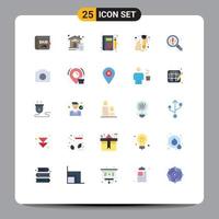 Modern Set of 25 Flat Colors and symbols such as find pencil book learning art Editable Vector Design Elements