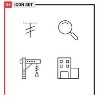 Universal Icon Symbols Group of 4 Modern Filledline Flat Colors of tugrik electric general search light Editable Vector Design Elements