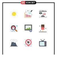 Stock Vector Icon Pack of 9 Line Signs and Symbols for cream photo consumer image performance Editable Vector Design Elements