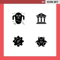 4 Creative Icons Modern Signs and Symbols of ghost setting scary money education Editable Vector Design Elements