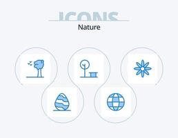 Nature Blue Icon Pack 5 Icon Design. nature. flower. arbor. place. nature vector