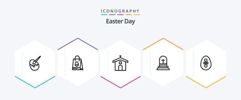 Easter 25 Line icon pack including bird. cross. church. christian. easter vector