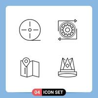 Modern Set of 4 Filledline Flat Colors Pictograph of devices location technology management service Editable Vector Design Elements