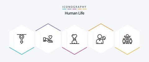 Human 25 Line icon pack including company. people. bone. interface. avatar vector
