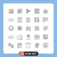 Pack of 25 creative Lines of emotion android deep education network Editable Vector Design Elements