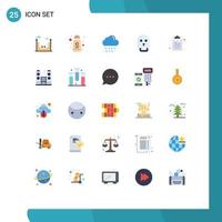Set of 25 Commercial Flat Colors pack for celebration document rain check list medical Editable Vector Design Elements