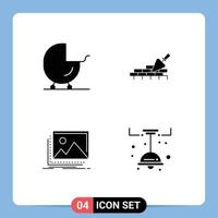 Modern Set of 4 Solid Glyphs and symbols such as baby image pram building nature Editable Vector Design Elements