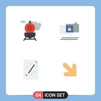 Pack of 4 Modern Flat Icons Signs and Symbols for Web Print Media such as retro plan chat secure strategy Editable Vector Design Elements