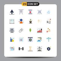 Universal Icon Symbols Group of 25 Modern Flat Colors of space astronomy canada asteroid object Editable Vector Design Elements