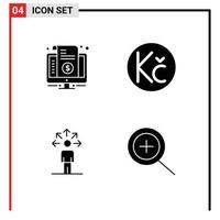 Modern Set of Solid Glyphs and symbols such as bill abilities price coin human Editable Vector Design Elements