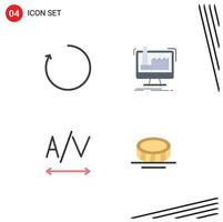 4 Creative Icons Modern Signs and Symbols of arrow tracking digital production coin Editable Vector Design Elements