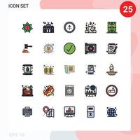 Universal Icon Symbols Group of 25 Modern Filled line Flat Colors of light candle moon ui direction Editable Vector Design Elements