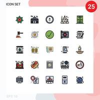 Universal Icon Symbols Group of 25 Modern Filled line Flat Colors of light candle moon ui direction Editable Vector Design Elements