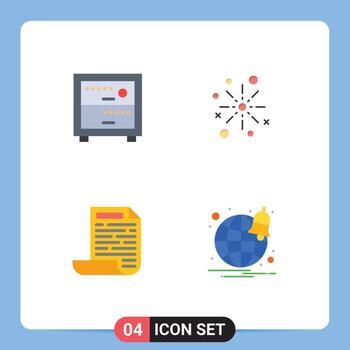 Modern Set of 4 Flat Icons and symbols such as deck fireworks bang crackers design Editable Vector Design Elements