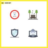 4 Creative Icons Modern Signs and Symbols of cancel travel delete park protection Editable Vector Design Elements