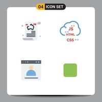 Flat Icon Pack of 4 Universal Symbols of blog development travel code interface Editable Vector Design Elements