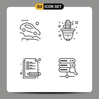 Group of 4 Filledline Flat Colors Signs and Symbols for accident notes slope interior web Editable Vector Design Elements