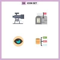 4 Thematic Vector Flat Icons and Editable Symbols of astronomy view telescope mailbox look Editable Vector Design Elements