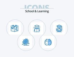 School And Learning Blue Icon Pack 5 Icon Design. . education. graduate. world. education vector