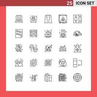 Modern Set of 25 Lines and symbols such as elevator server commerce denied error Editable Vector Design Elements