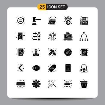 conjunto de 25 iconos modernos de la interfaz de usuario símbolos signos para el comercio elementos de diseño vectorial editables del negocio de la red de la ruta del viernes negro vector