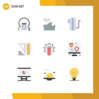 Universal Icon Symbols Group of 9 Modern Flat Colors of test tools pollution geometrical heater Editable Vector Design Elements