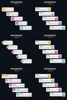 Vector 6 Infographics Pack Presentation slide template 5 Steps cycle diagrams and timelines