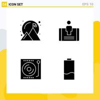 Mobile Interface Solid Glyph Set of Pictograms of achieved dj success mobile turntable Editable Vector Design Elements