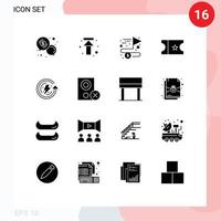 paquete de iconos de vectores de stock de 16 signos y símbolos de línea para el día de la tierra de energía cargar boleto objetivo elementos de diseño de vectores editables