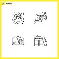 4 Creative Icons Modern Signs and Symbols of crown image romance vehicle gift Editable Vector Design Elements