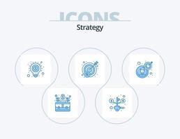 Strategy Blue Icon Pack 5 Icon Design. business. profit. saving. money. seo vector