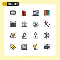 Set of 16 Modern UI Icons Symbols Signs for bag documents files database archive Editable Creative Vector Design Elements