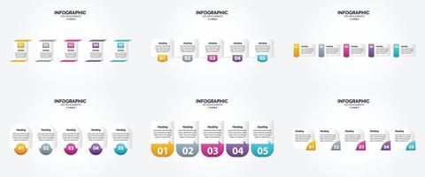 ilustración vectorial infografía conjunto de diseño plano para folleto publicitario y revista vector