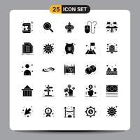 Solid Glyph Pack of 25 Universal Symbols of online desktop search contact chinese Editable Vector Design Elements