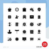 25 Solid Glyph concept for Websites Mobile and Apps tech waste leaf pollution gas Editable Vector Design Elements