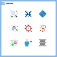 Flat Color Pack of 9 Universal Symbols of optimization keyword tablet engine medical Editable Vector Design Elements