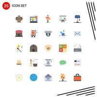 Modern Set of 25 Flat Colors Pictograph of marketing chart direction business presentation Editable Vector Design Elements