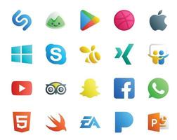 20 Social Media Icon Pack Including facebook travel chat tripadvisor youtube vector