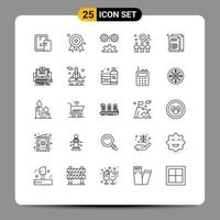 Set of 25 Modern UI Icons Symbols Signs for code user engineering team rescource Editable Vector Design Elements