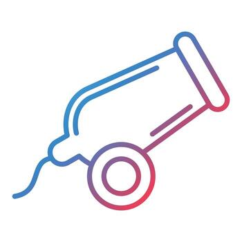 Army Artillery Line Gradient Icon vector