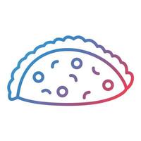 Empanada Line Gradient Icon vector