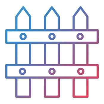Fence Line Gradient Icon vector