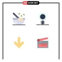 User Interface Pack of 4 Basic Flat Icons of boiling arrow restaurant chromosome direction Editable Vector Design Elements