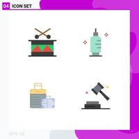 Universal Icon Symbols Group of 4 Modern Flat Icons of christmas bag holiday pharmacy hotel Editable Vector Design Elements