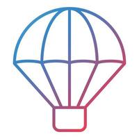 icono de gradiente de línea de paracaídas del ejército vector