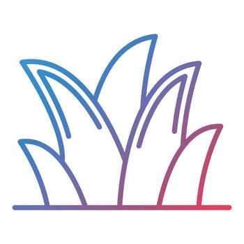 Grass Line Gradient Icon vector