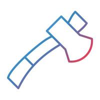 Hatchet Line Gradient Icon vector