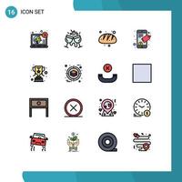 16 Creative Icons Modern Signs and Symbols of reward seo tag restaurant mobile food Editable Creative Vector Design Elements