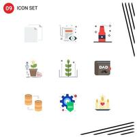Pack of 9 creative Flat Colors of autumn money bomb growth finance Editable Vector Design Elements
